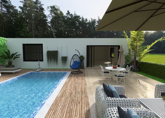 Pool house Croatian coast Design Rendering