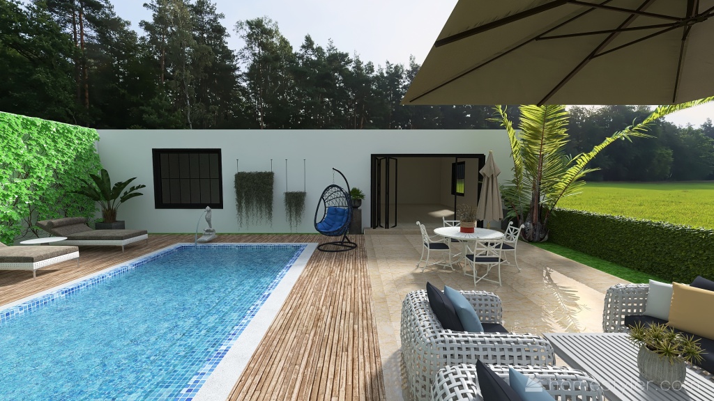 Pool house Croatian coast 3d design renderings