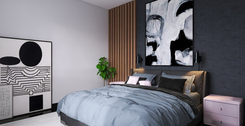 Спальня хай-тек 3d design renderings