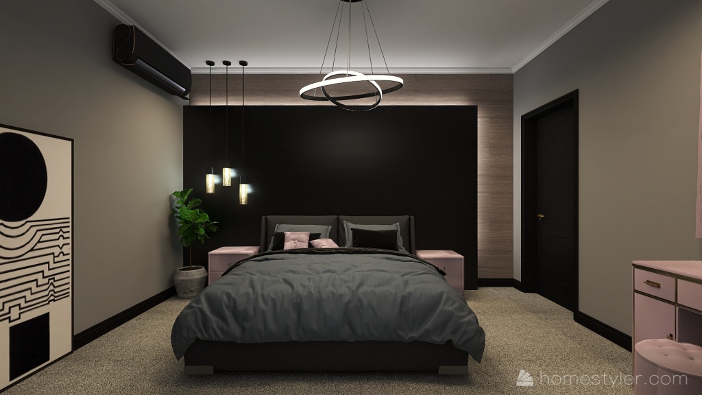 Спальня хай-тек 2 3d design renderings