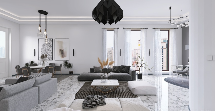 #EmptyRoomContest- Grey House JACCOR 3d design renderings