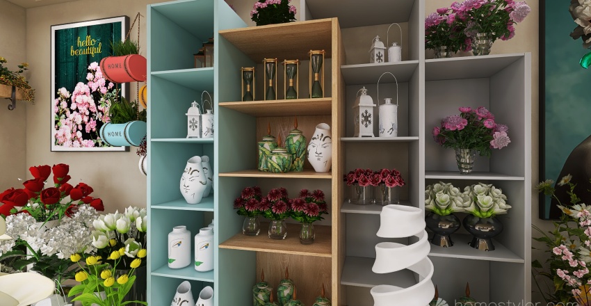 #EmptyRoomContest-Gift and Flower shop 3d design renderings