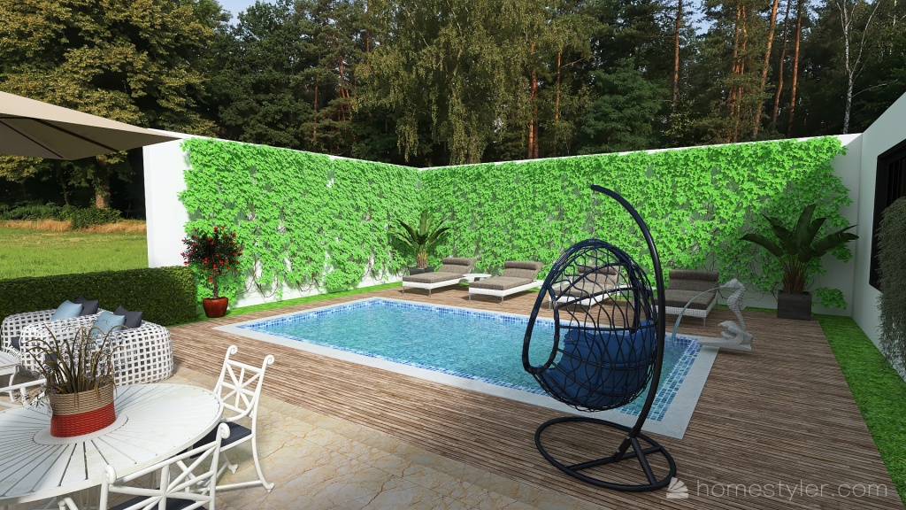 Pool house Croatian coast 3d design renderings