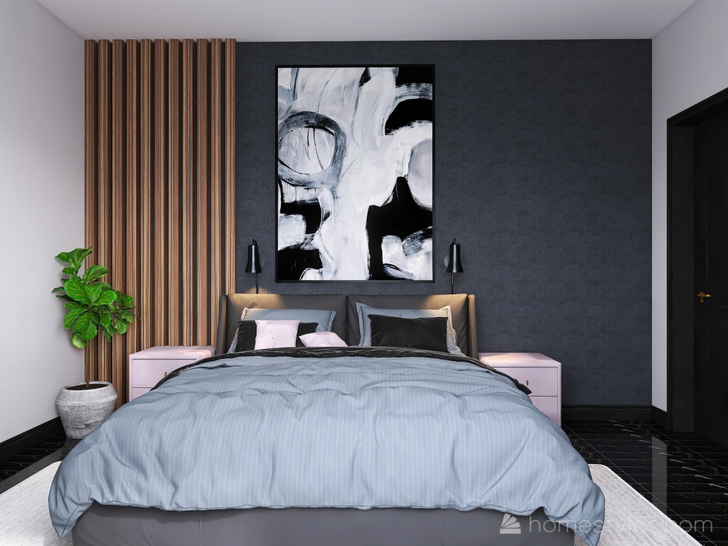 Спальня хай-тек 3d design renderings