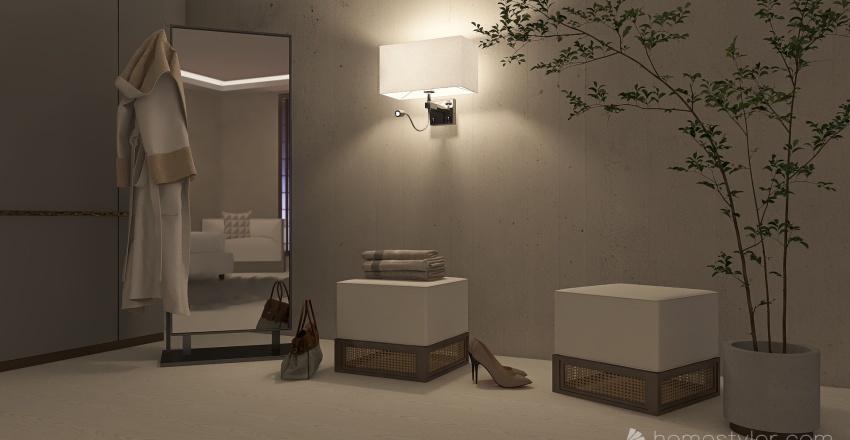 Modern White Beige Master Bedroom 3d design renderings