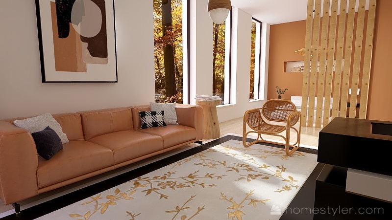#EmptyRoomContest- Peaceful Loft Interior Design Render