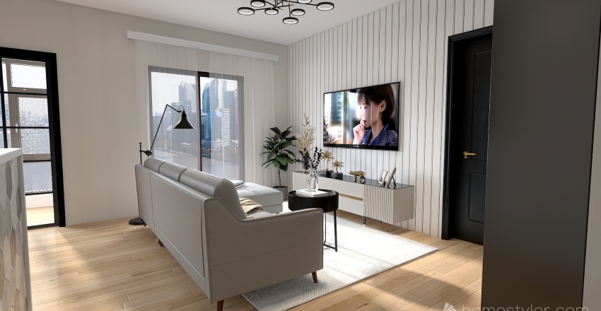 Проект еврооднокомнатной квартиры 3d design renderings