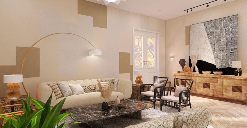 Living & Dining & Bedroom 3d design renderings