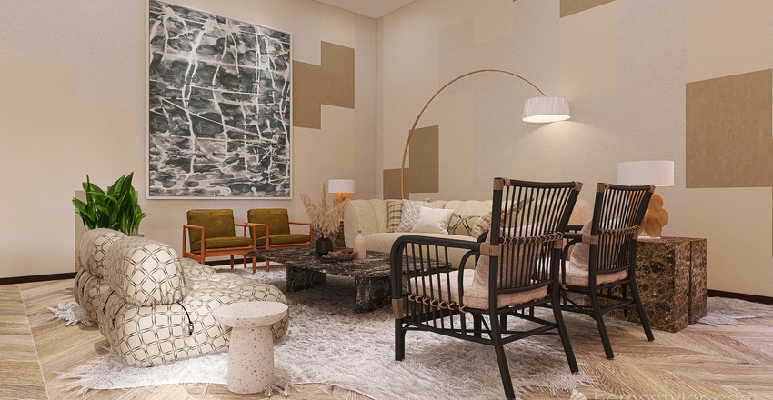 Living & Dining & Bedroom 3d design renderings