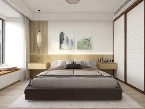 Wabi-Sabi Living and Bedroom Design