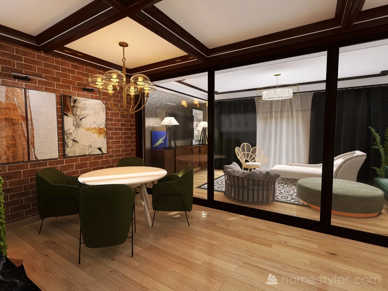 Квартира в американском стиле 3d design renderings