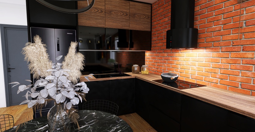 Salon, kuchnia,jadalnia 3d design renderings