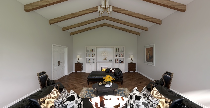 #AmericanRoomContest American Style Living Room 3d design renderings