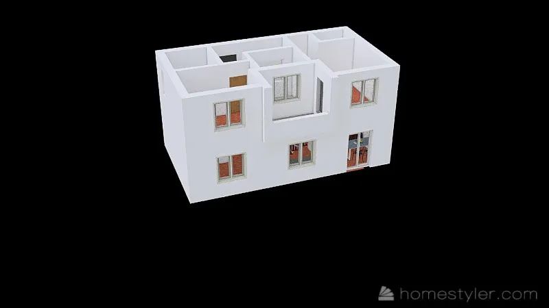 casa em U 3d design renderings