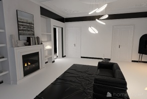 Room 1 - Black and White Bauhaus Design Rendering