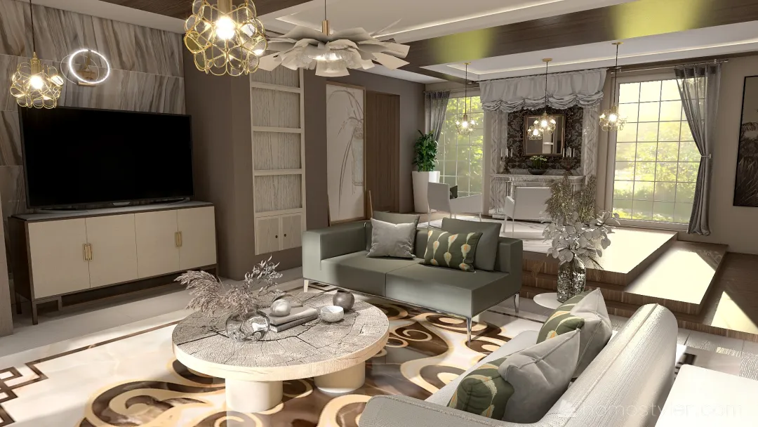 Family Room Project 3d design renderings