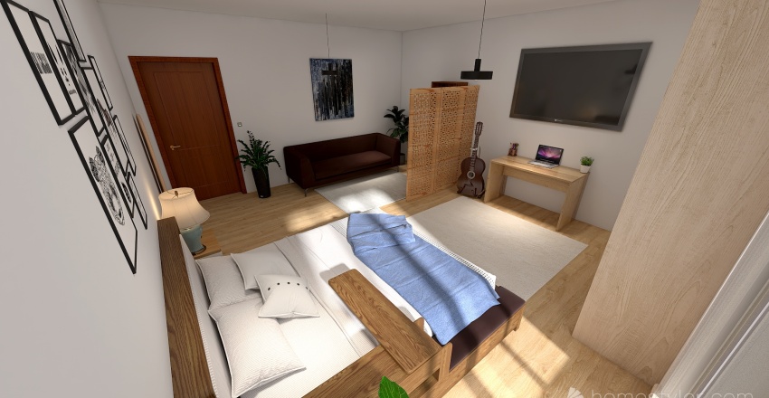 Low Cost room 5x5 mts 3d design renderings
