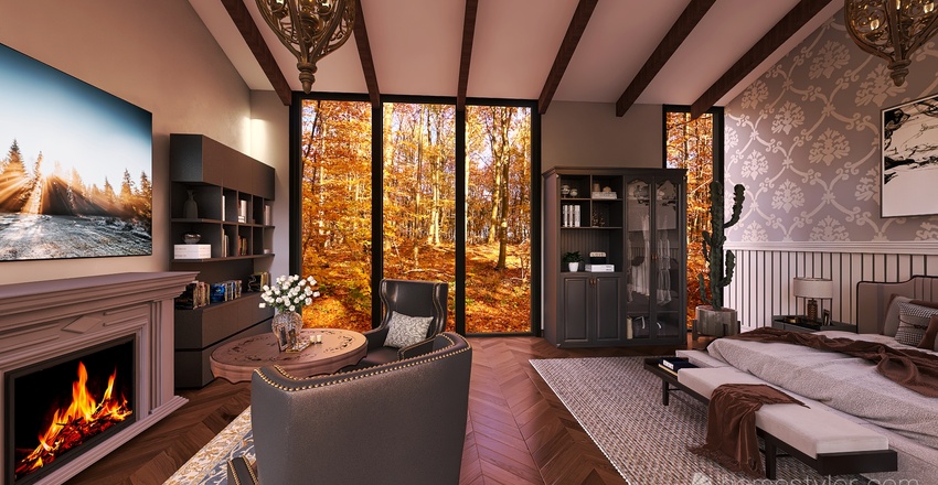 #AmericanRoomContest ~ Country Master Bedroom Interior Design Render