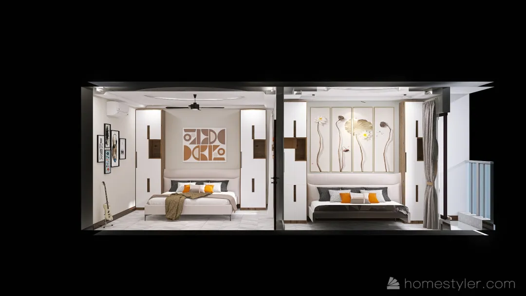 2 BHK Interior 3d design renderings