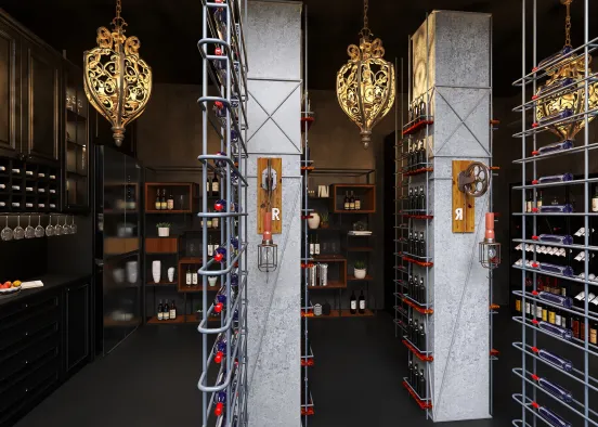 #AmericanStyleRoom - wine loft Design Rendering