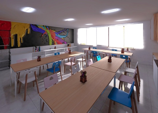Sala de Artes - colégio Brasilia Design Rendering