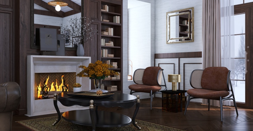 #AmericanRoomContest - Home Library 3d design renderings