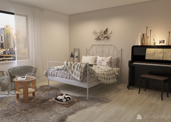 a rustic style bedroom 2021-11-20 Design Rendering