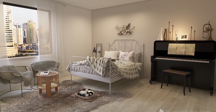 a rustic style bedroom 2021-11-20 Interior Design Render