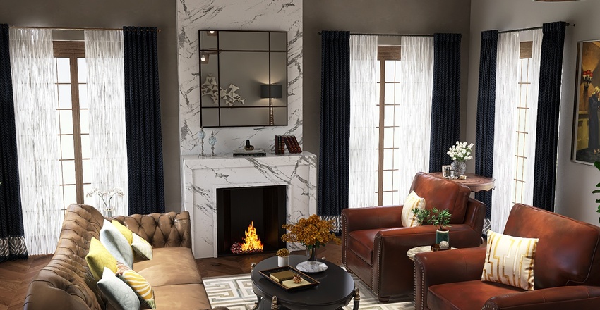 #AmericanRoomContest, barn house Interior Design Render