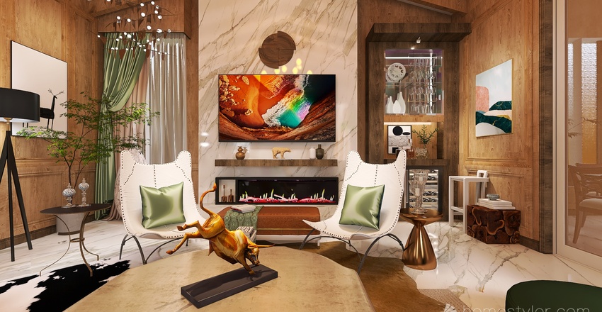#AmericanRoomContest_Ranche Moderne Interior Design Render