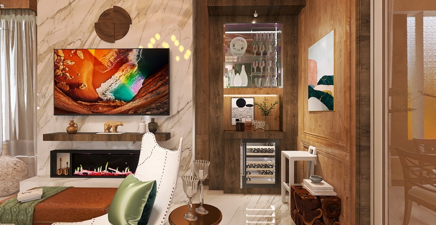 #AmericanRoomContest_Ranche Moderne Interior Design Render