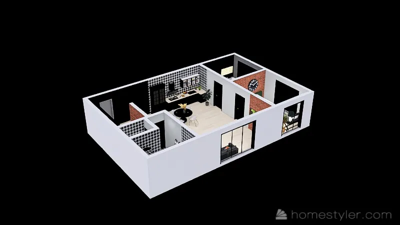 Small industrial apartment 3d design picture 108.65