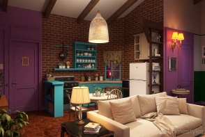 #AmericanRoomContest Monica Geller's New York Apartment Design Rendering