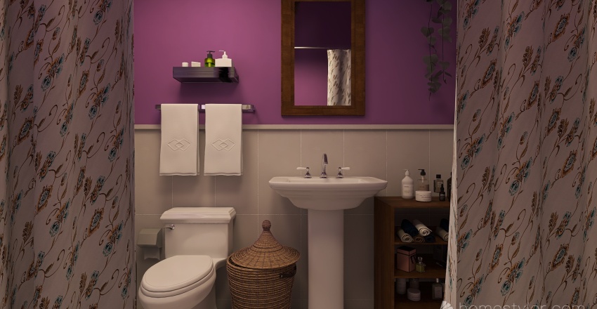 #AmericanRoomContest Monica Geller's New York Apartment Purple 3d design renderings