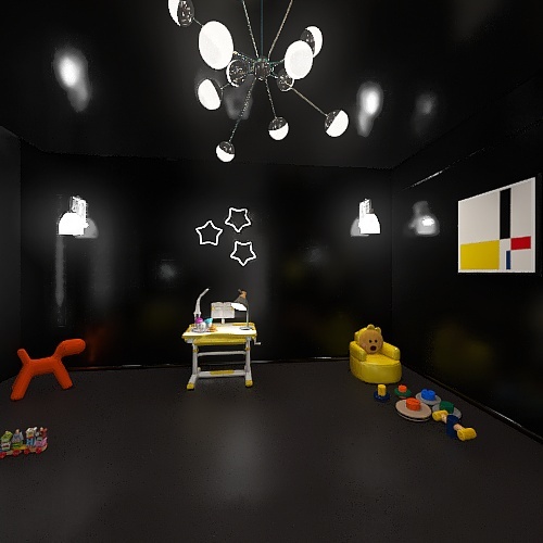 Room 1- Classic Black and White 3d design renderings