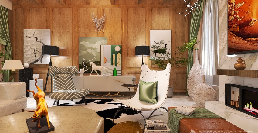 #AmericanRoomContest_Ranche Moderne Interior Design Render
