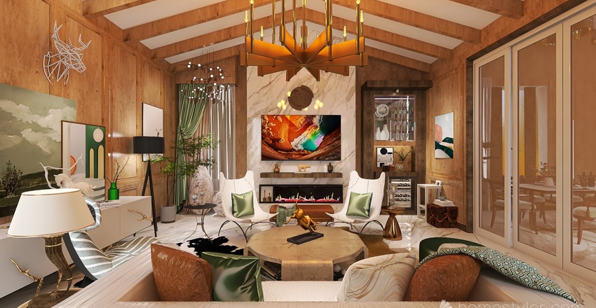 #AmericanRoomContest_Ranche Moderne Interior Design Render