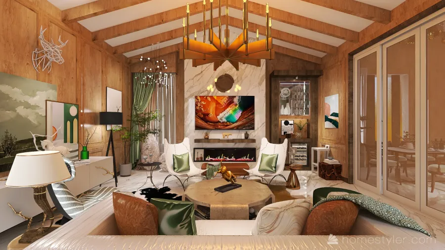 #AmericanRoomContest_Ranche Moderne 3d design renderings