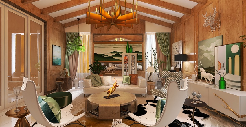 #AmericanRoomContest_Ranche Moderne Interior Design Render