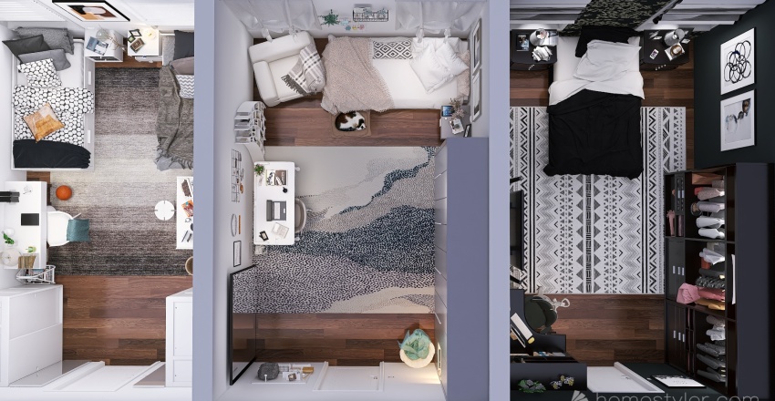 Dorm Rooms 3d design renderings