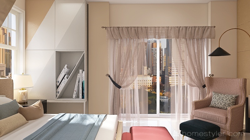 client adhar bedroom 3d design renderings