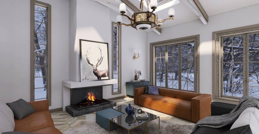 Come... sit by the fire #AmericanRoomContest 3d design renderings