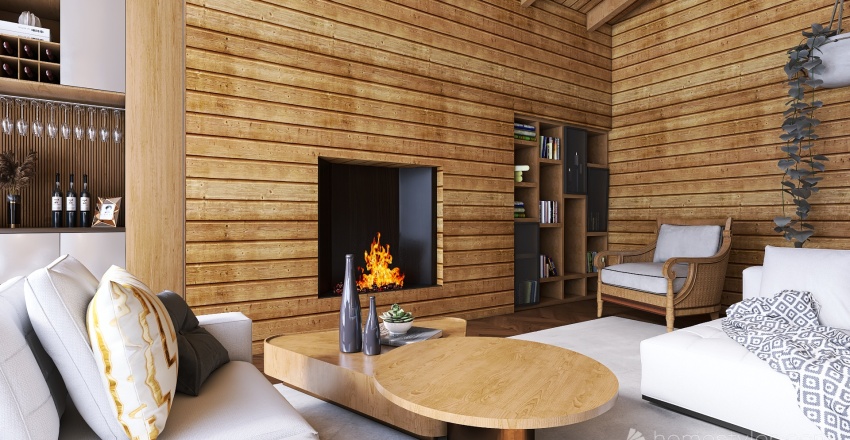 #AmericanRoomContest_Winter cabin 3d design renderings