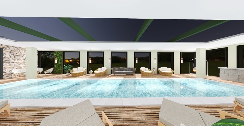 Hotel Vitra - pool 3d design renderings