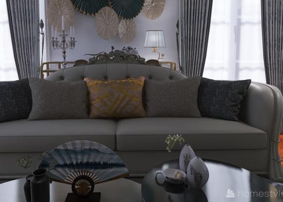 #AmericanRoomContest_ Living Room Design Rendering
