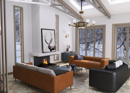 Come... sit by the fire #AmericanRoomContest Design Rendering