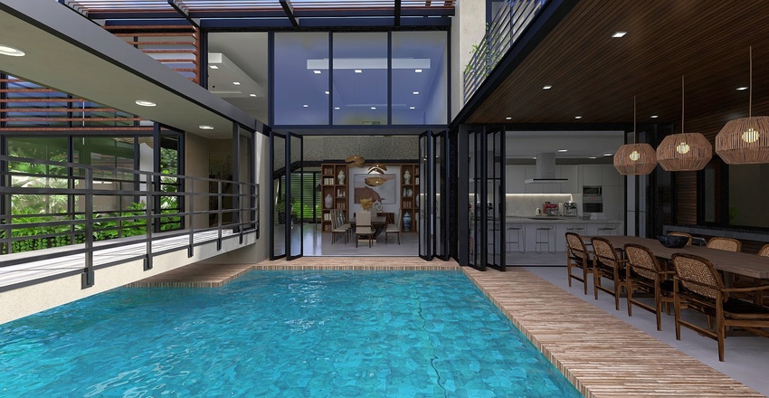 Casa Moderna - Tropical, Luxury Modern Contemporary House Interior Design Render