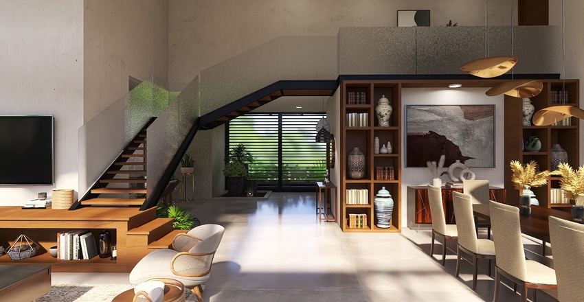 Casa Moderna - Tropical, Luxury Modern Contemporary House Interior Design Render
