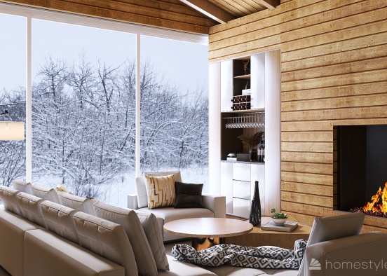 #AmericanRoomContest_Winter cabin Design Rendering