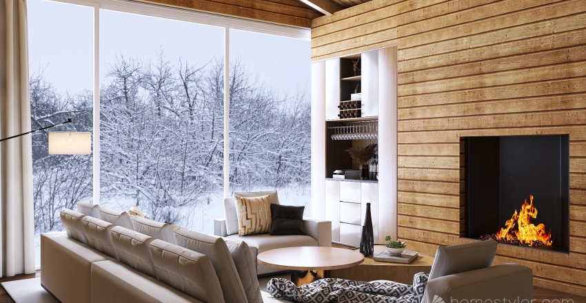 #AmericanRoomContest_Winter cabin 3d design renderings